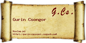 Gurin Csongor névjegykártya